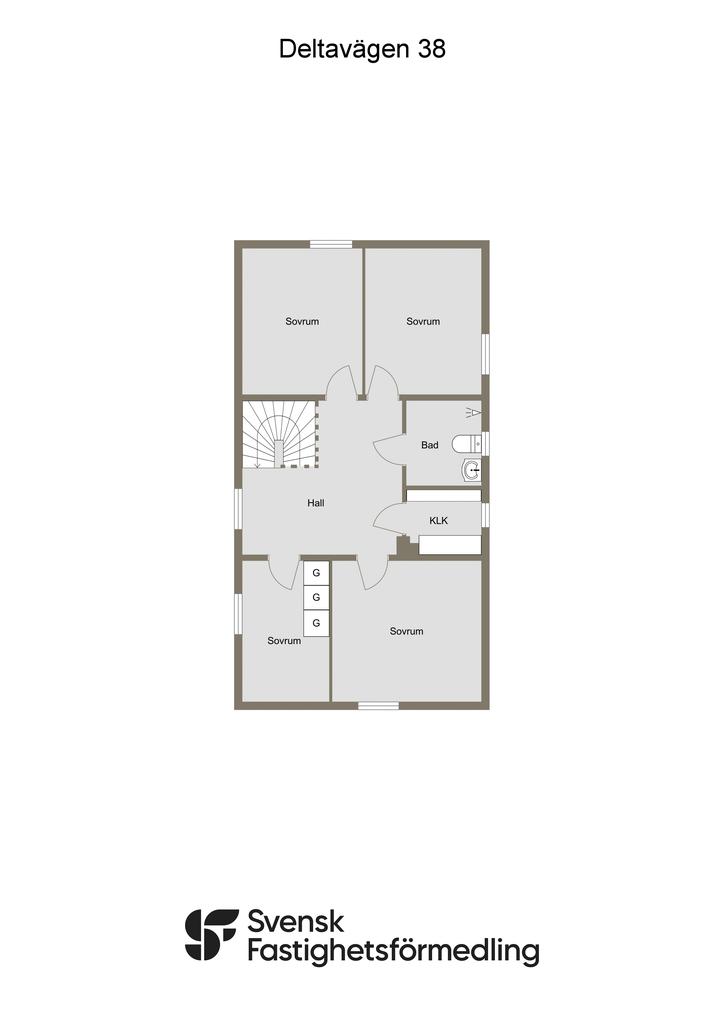 Deltavägen 38 - 2D-RITNING- Övre Plan