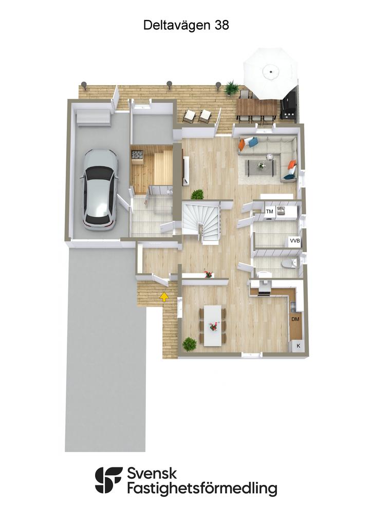 Deltavägen 38 - 3D-RITNING Entréplan