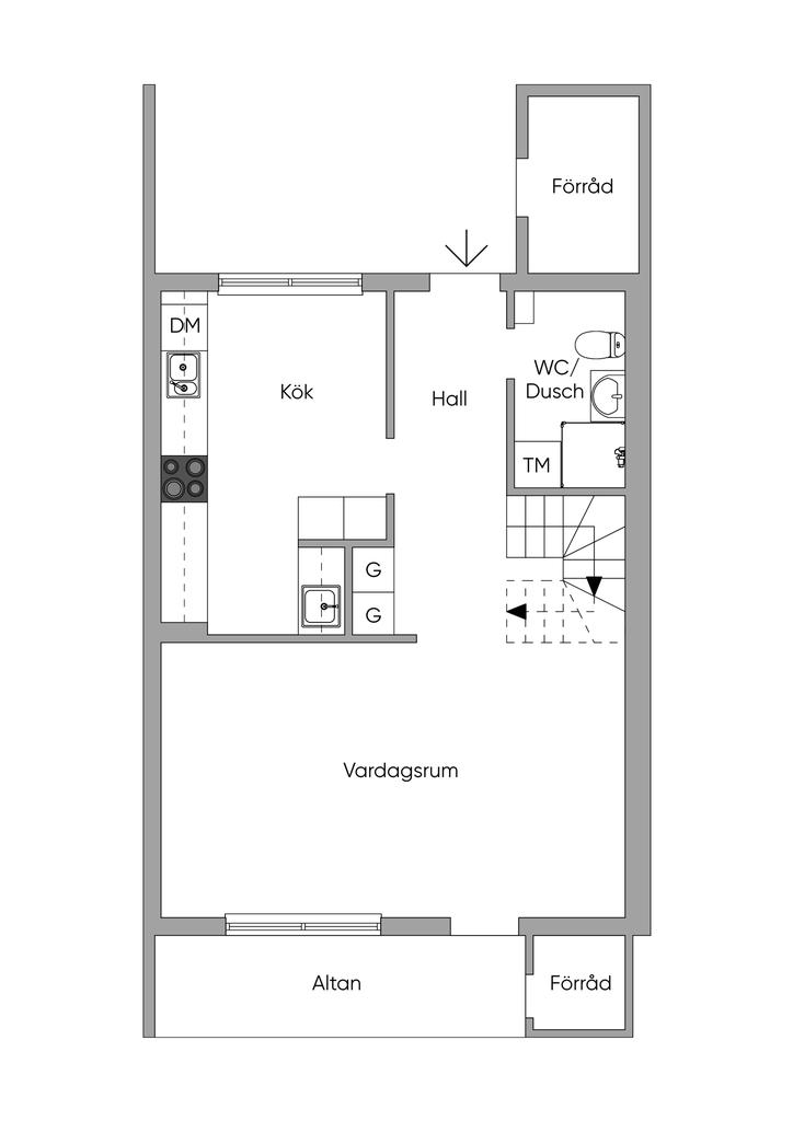 Planlösning enrtréplan 2D