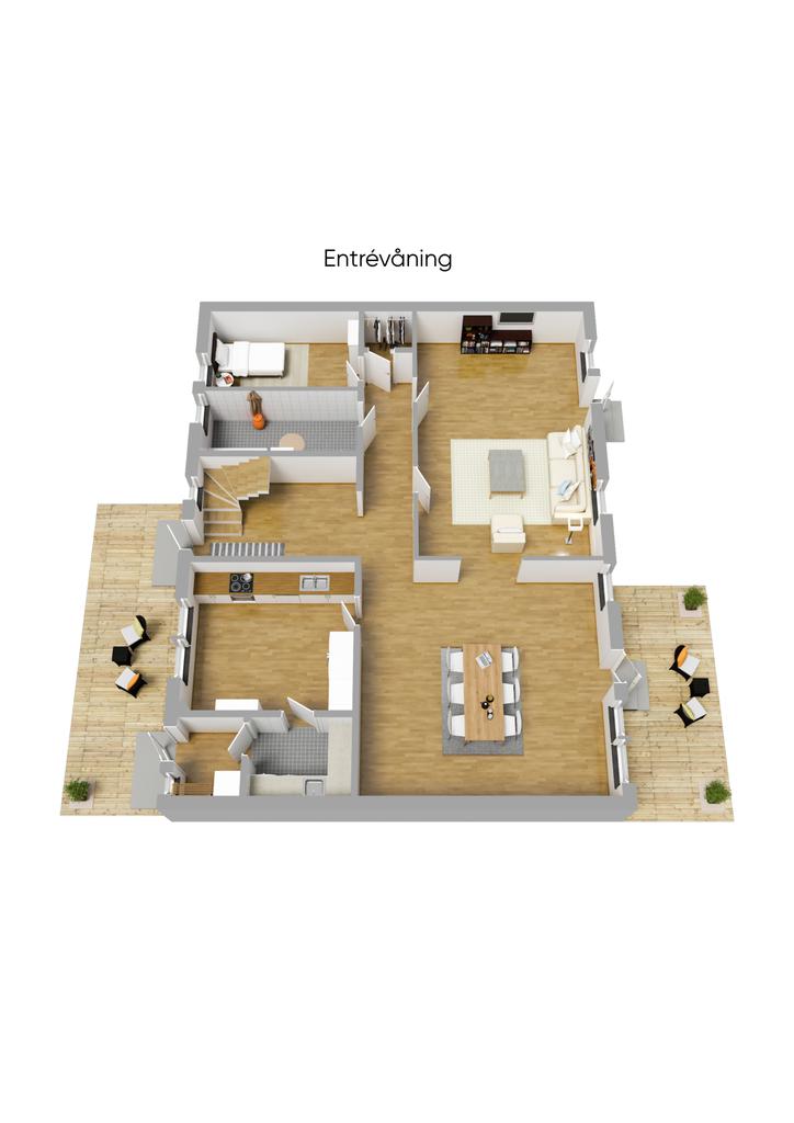Planlösning entréplan 3D