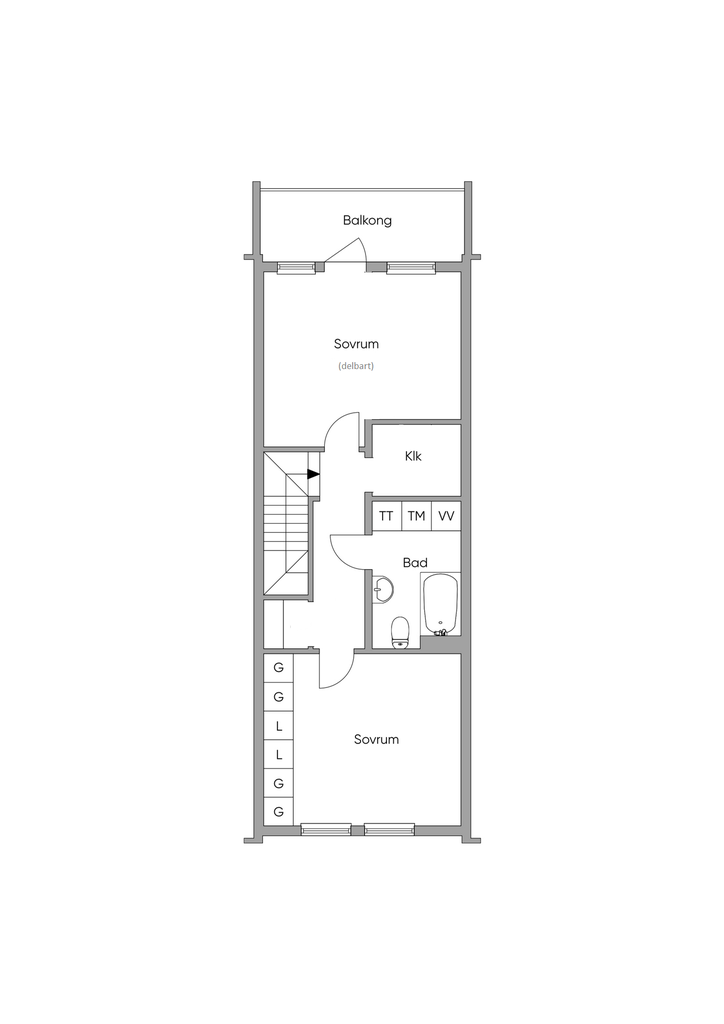 Nuvarande planlösning övre plan