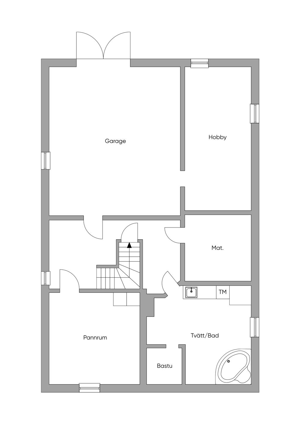 Planlösning källarplan