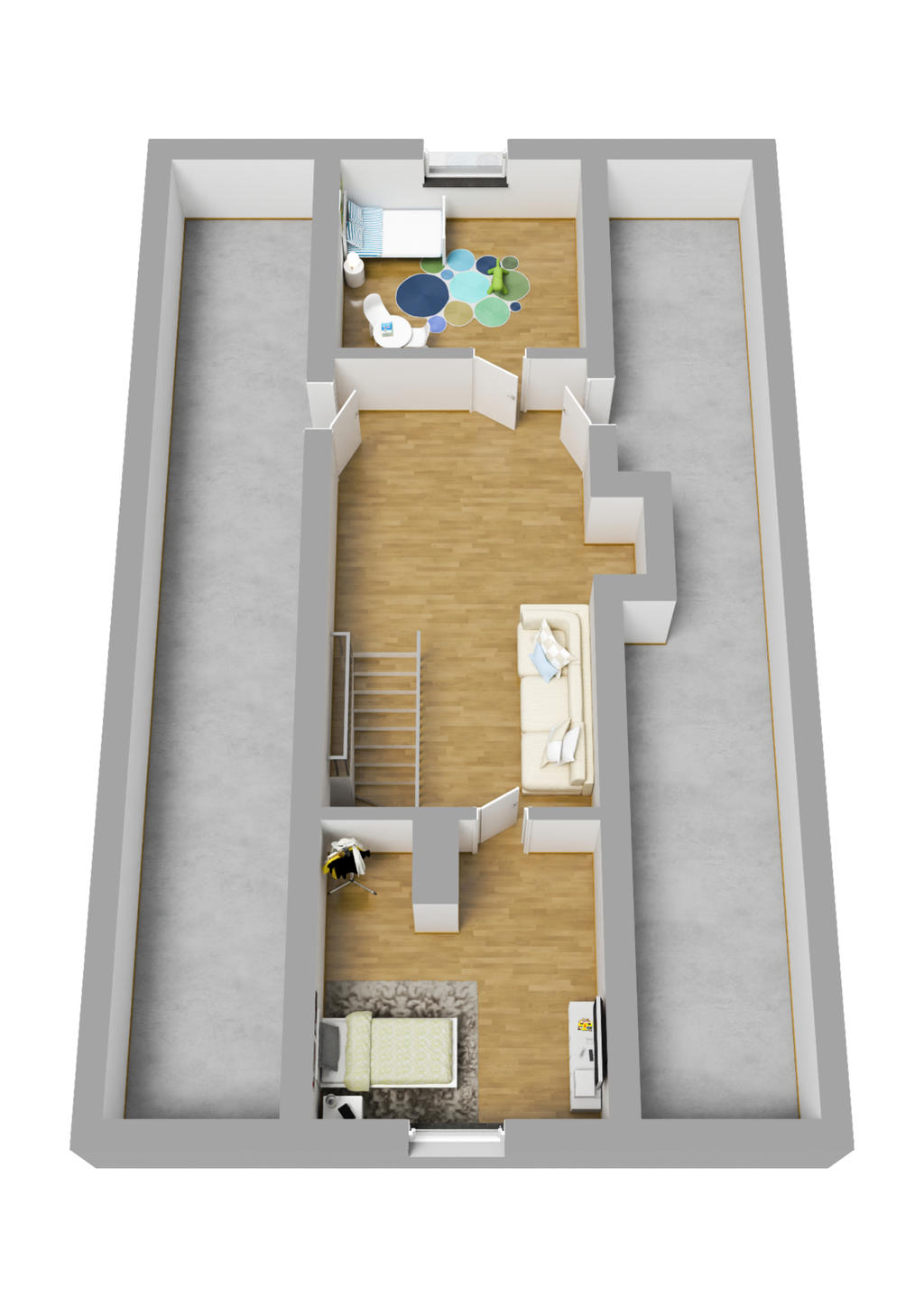 Planlösning övre plan 3D
