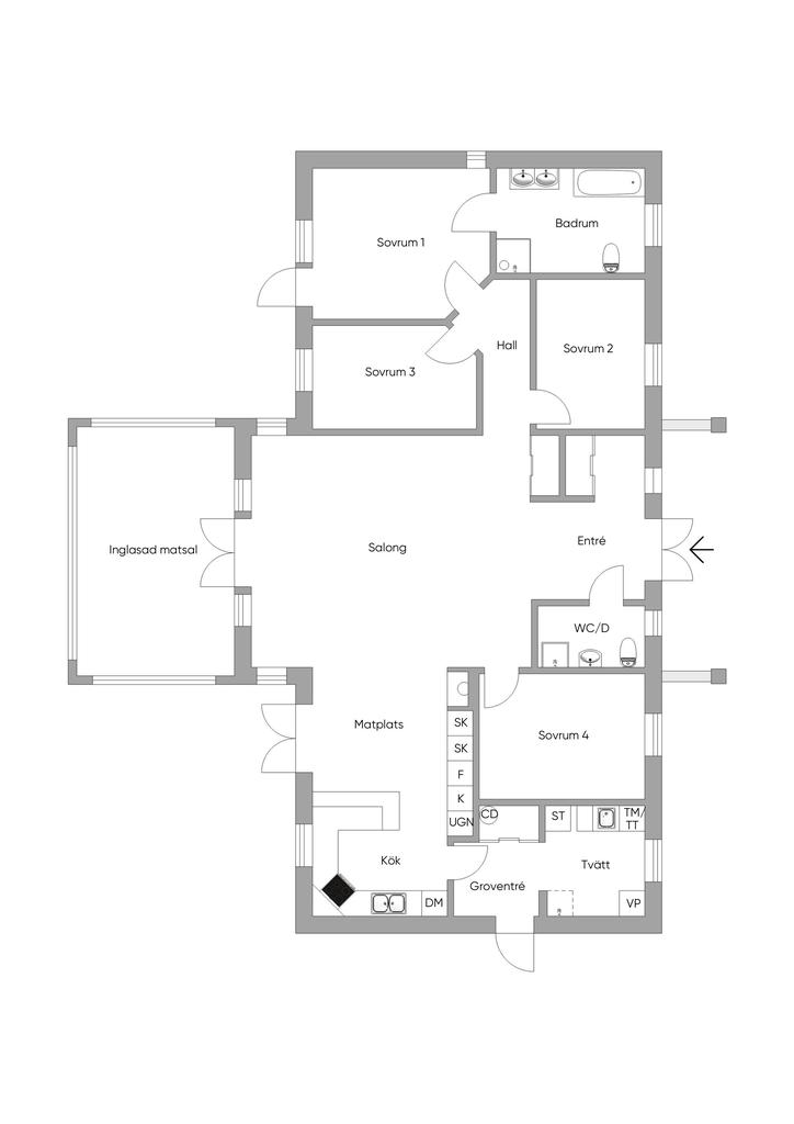 Husets planlösning.
