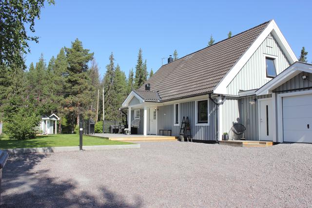 Fin utemiljö och gott om plats för parkering. Appstyrd motorvärmarstolpe finns här
