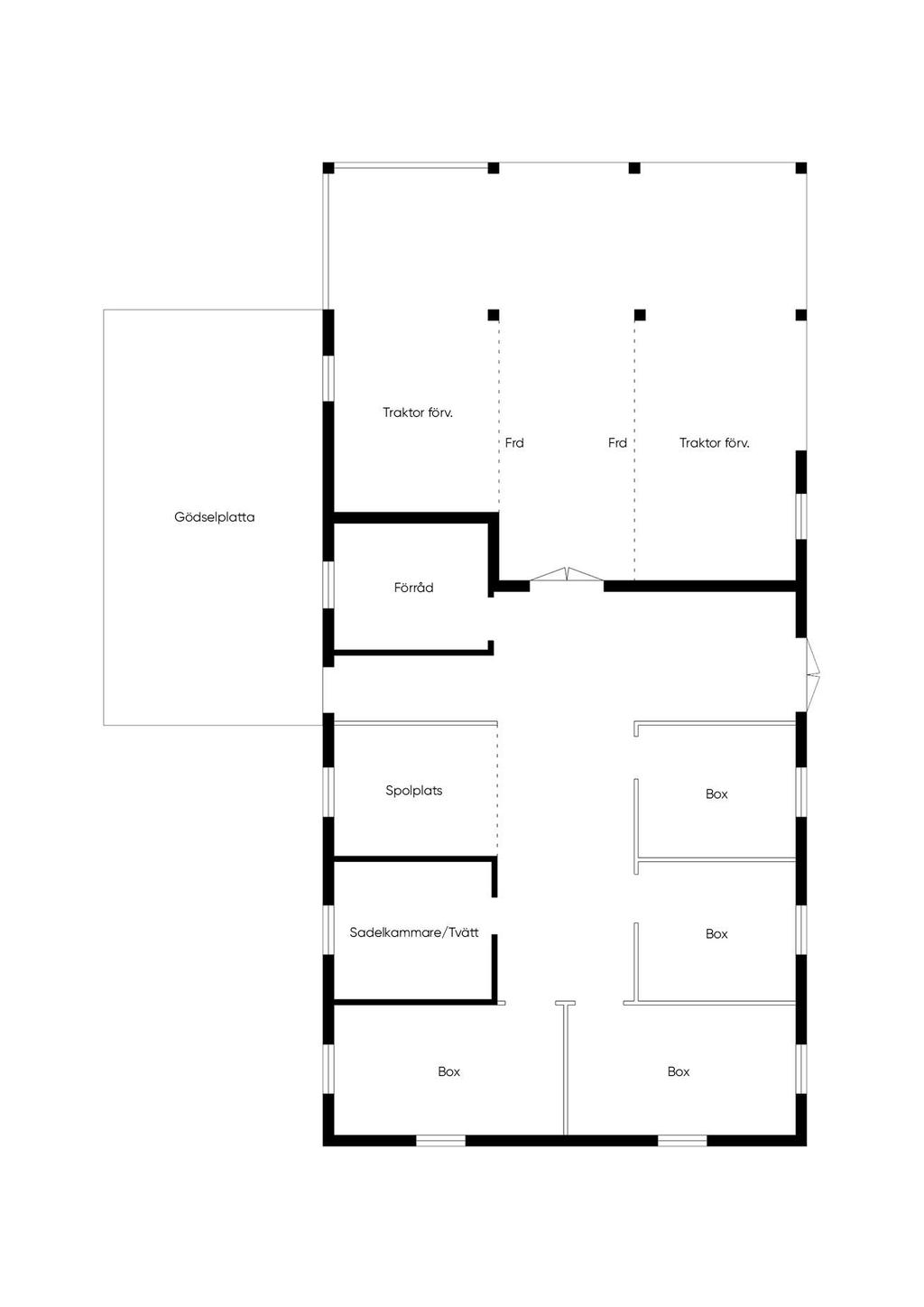 Planlösning stallbyggnad