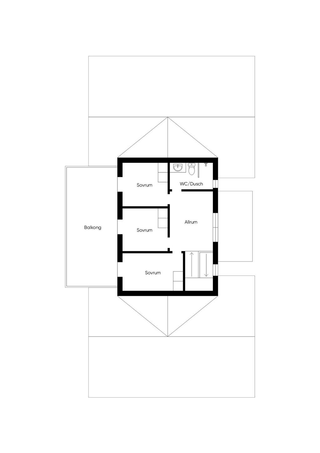 Planlösning ovanvåning