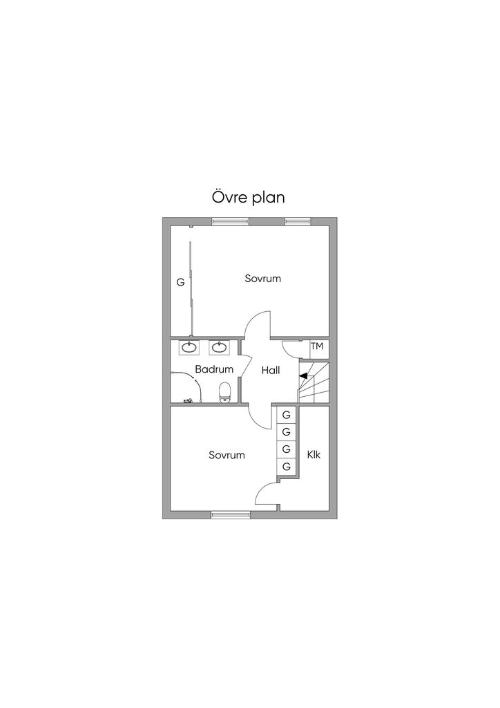 Planlösning Övre plan