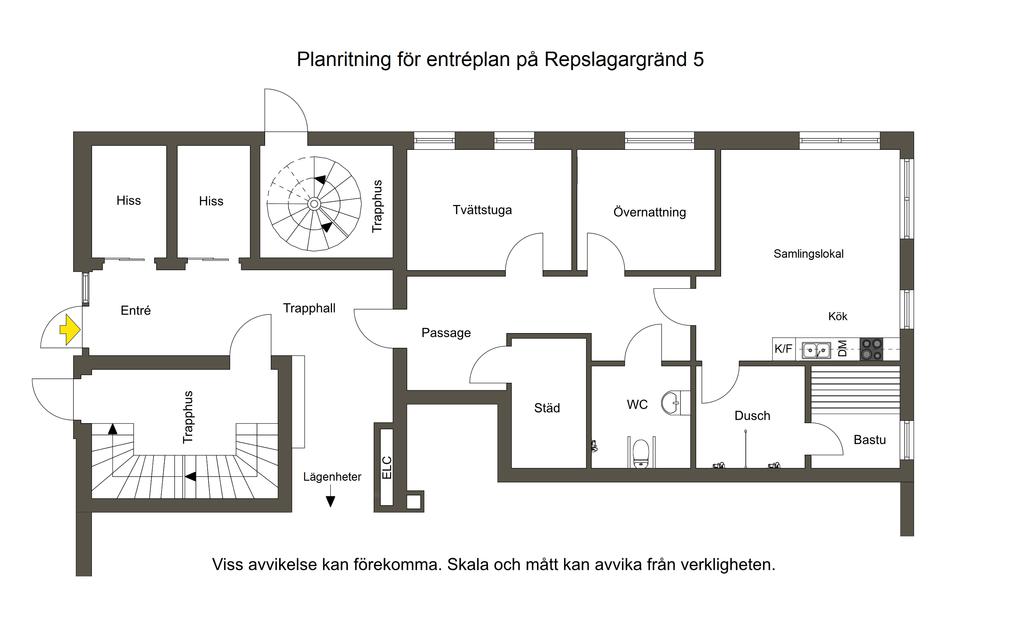 Planritning gemensamma utrymmen