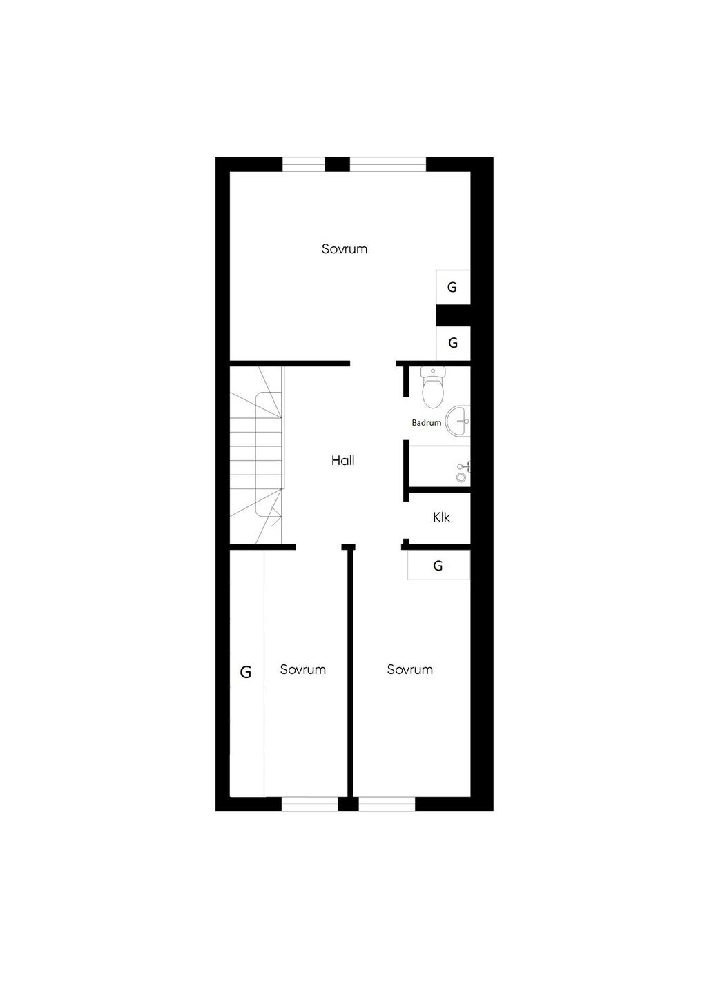 Planlösning övre plan 