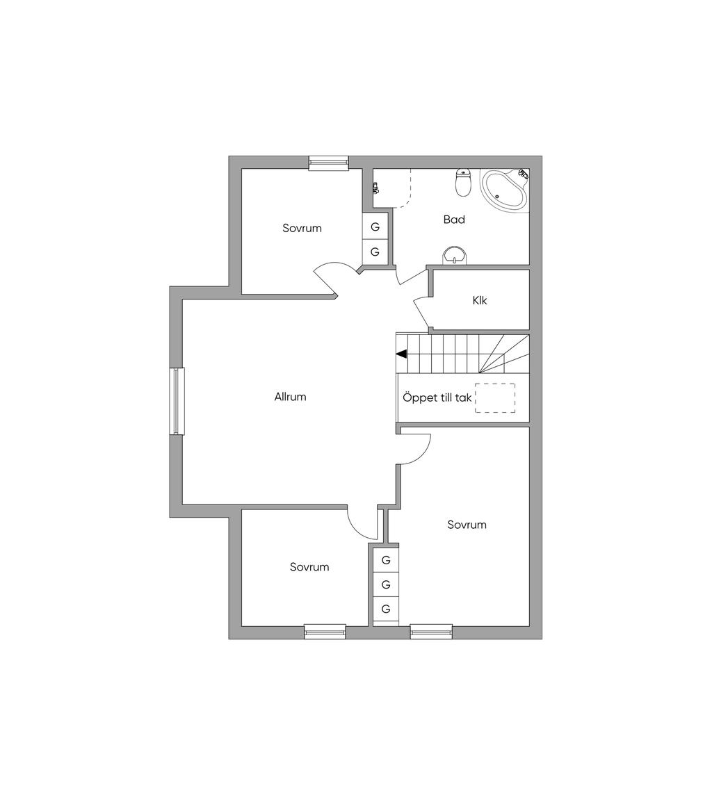 Planlösning övre plan