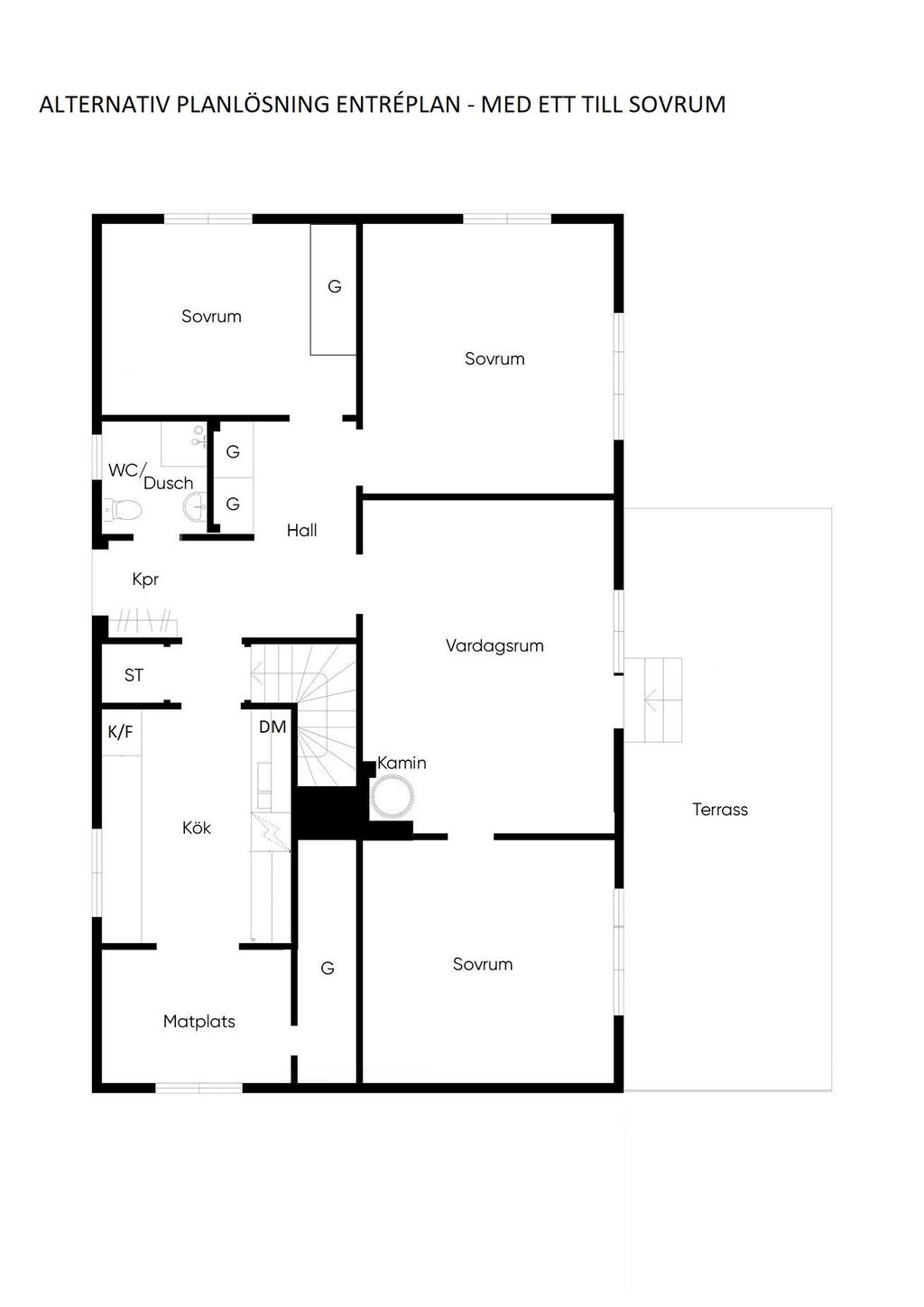 ALTERNATIV - Planlösning entréplan