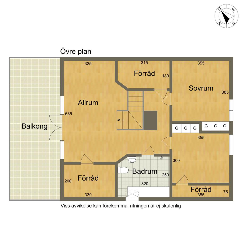 Planritning övre plan