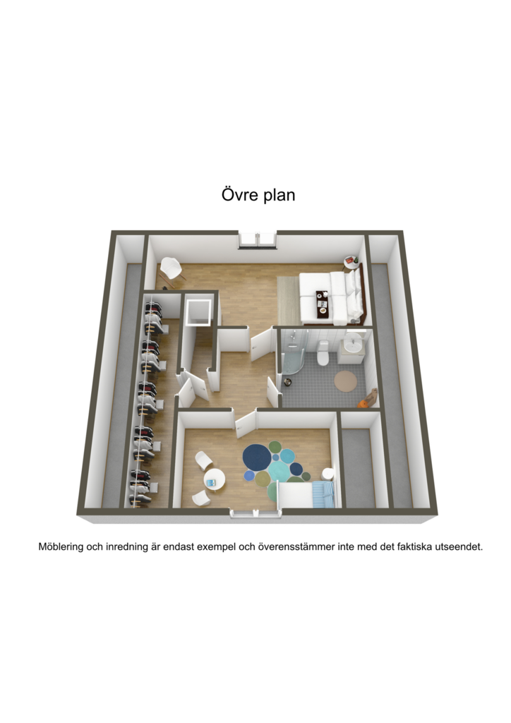 Planlösning övre plan 3D