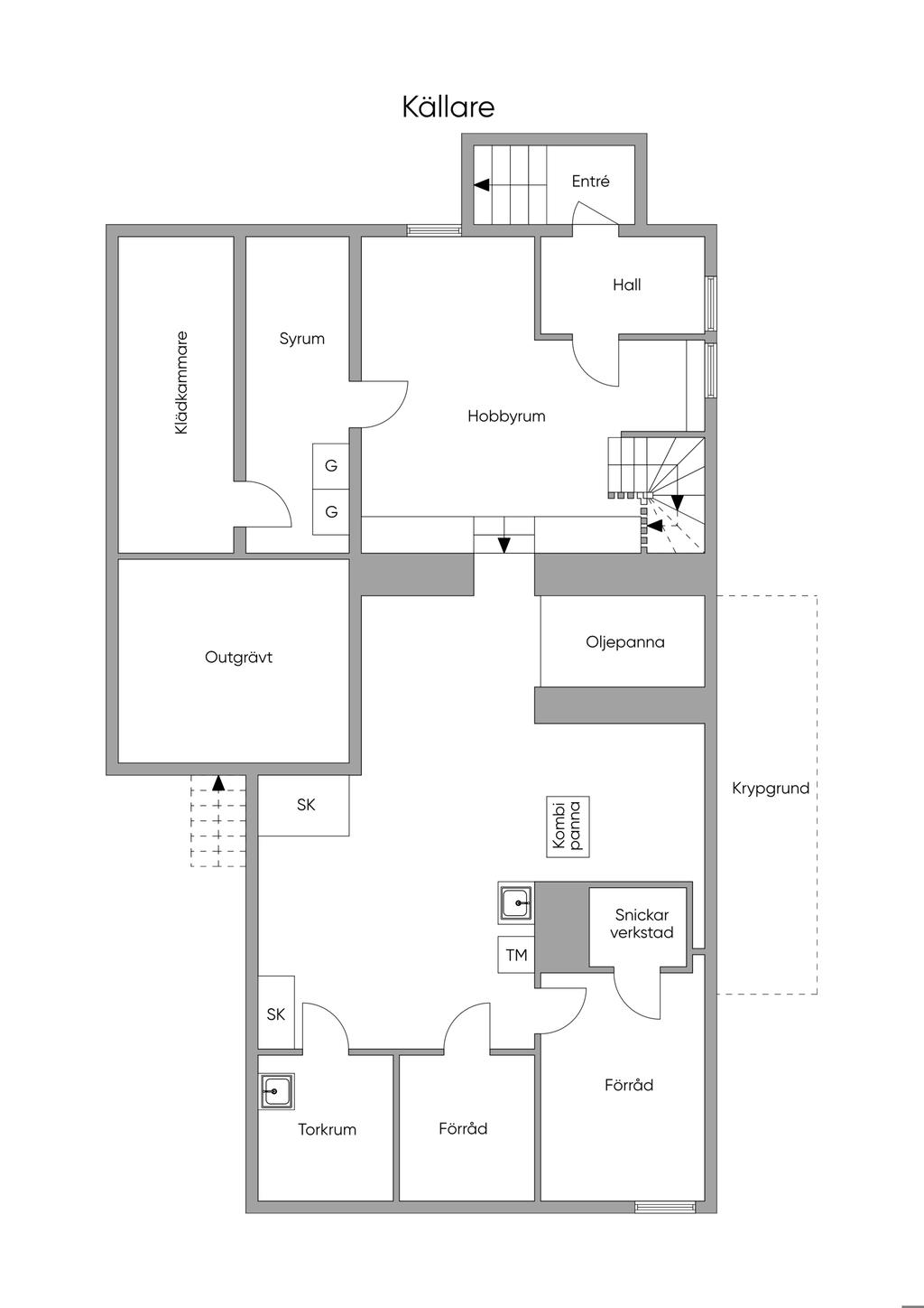 Planritning Källarplan