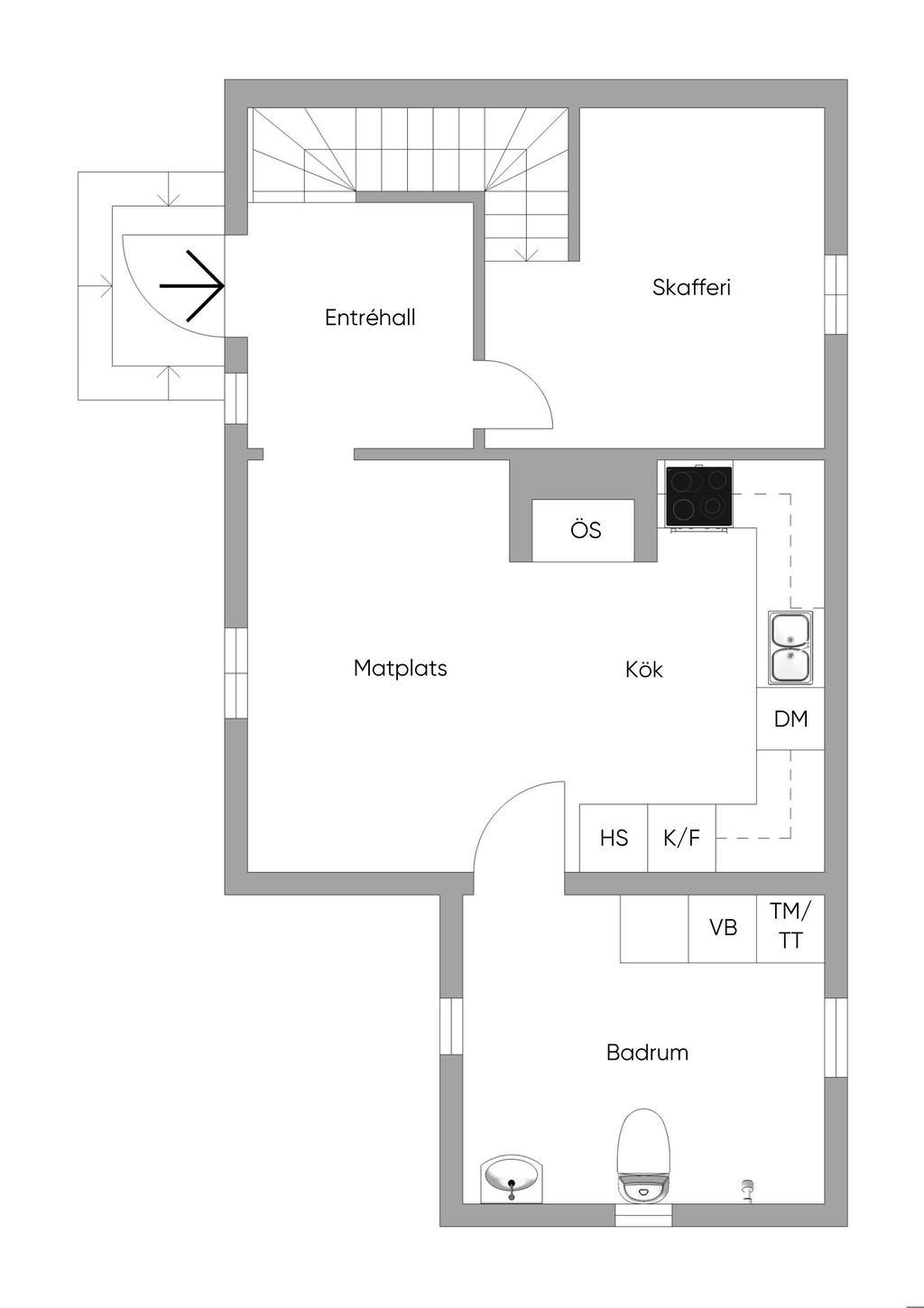 Planlösning av den nya bostadsbyggnaden