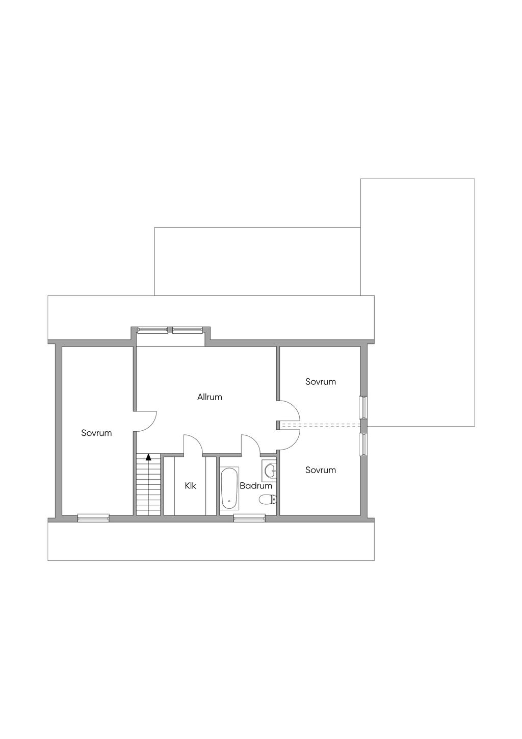Planritning övre plan