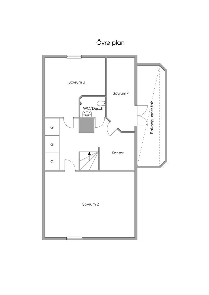 Planritning Övre plan