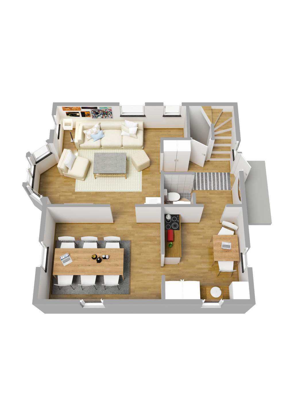 Planlösning entréplan 3D