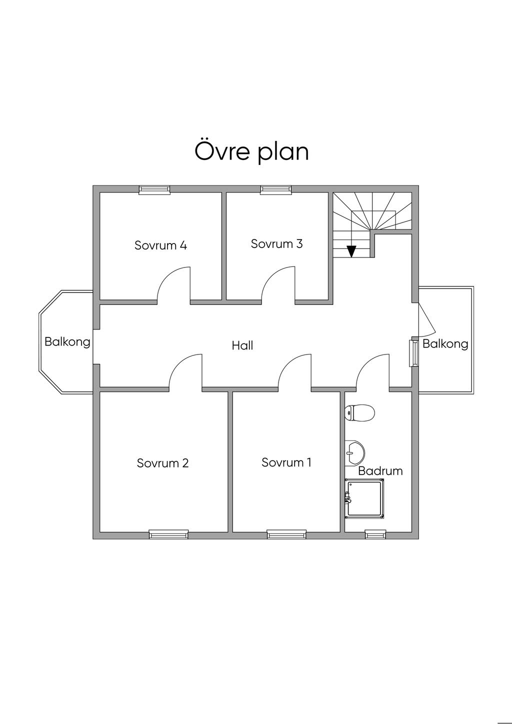 Planlösning övre plan