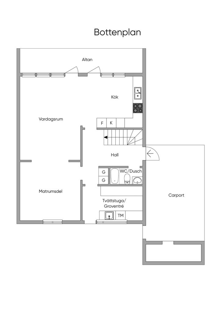 Planlösning bottenplan