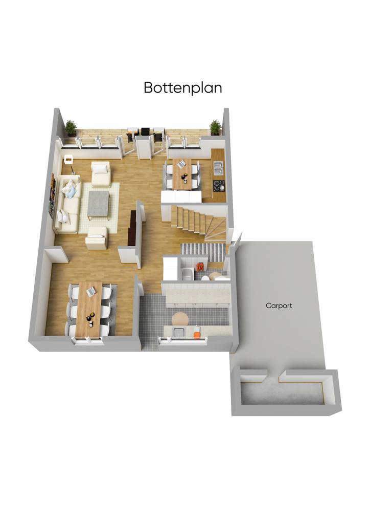 Planlösning bottenplan 3D
