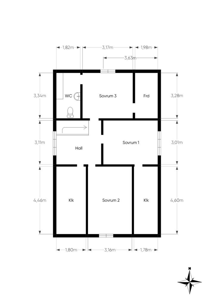 Boningshus övre plan