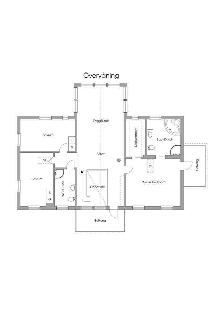 Planritning Övre plan