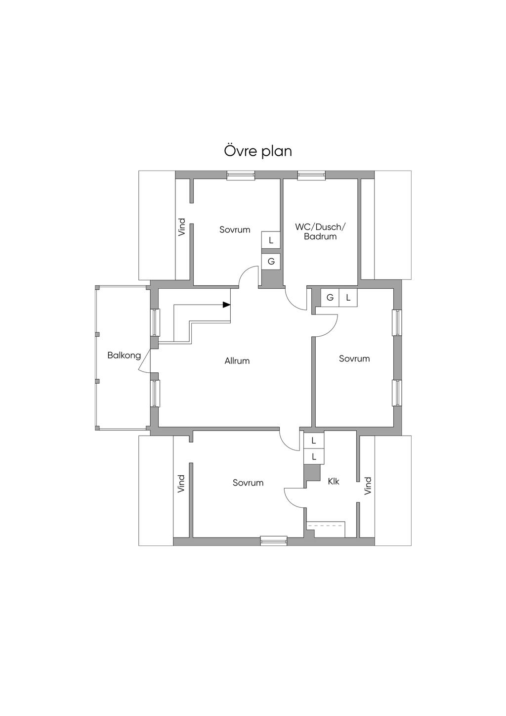 Planlösning - övervåning