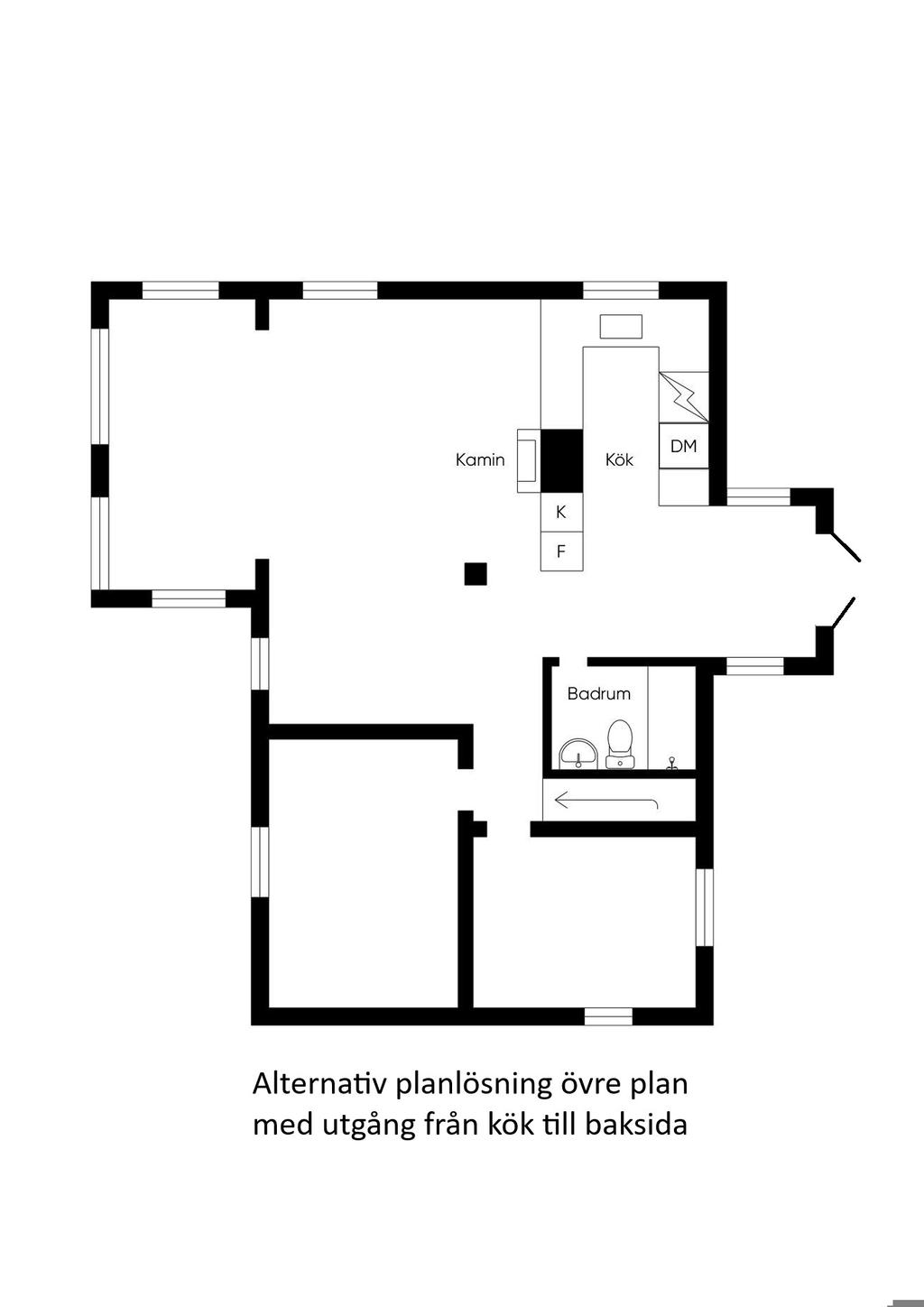 Alternativ planlösning övre plan