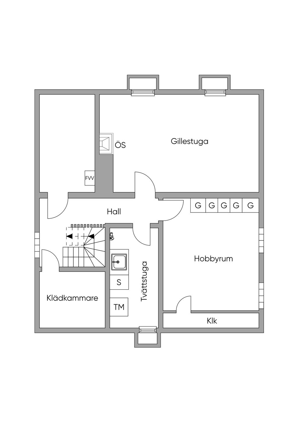 Planlösning Källarvåning 2D