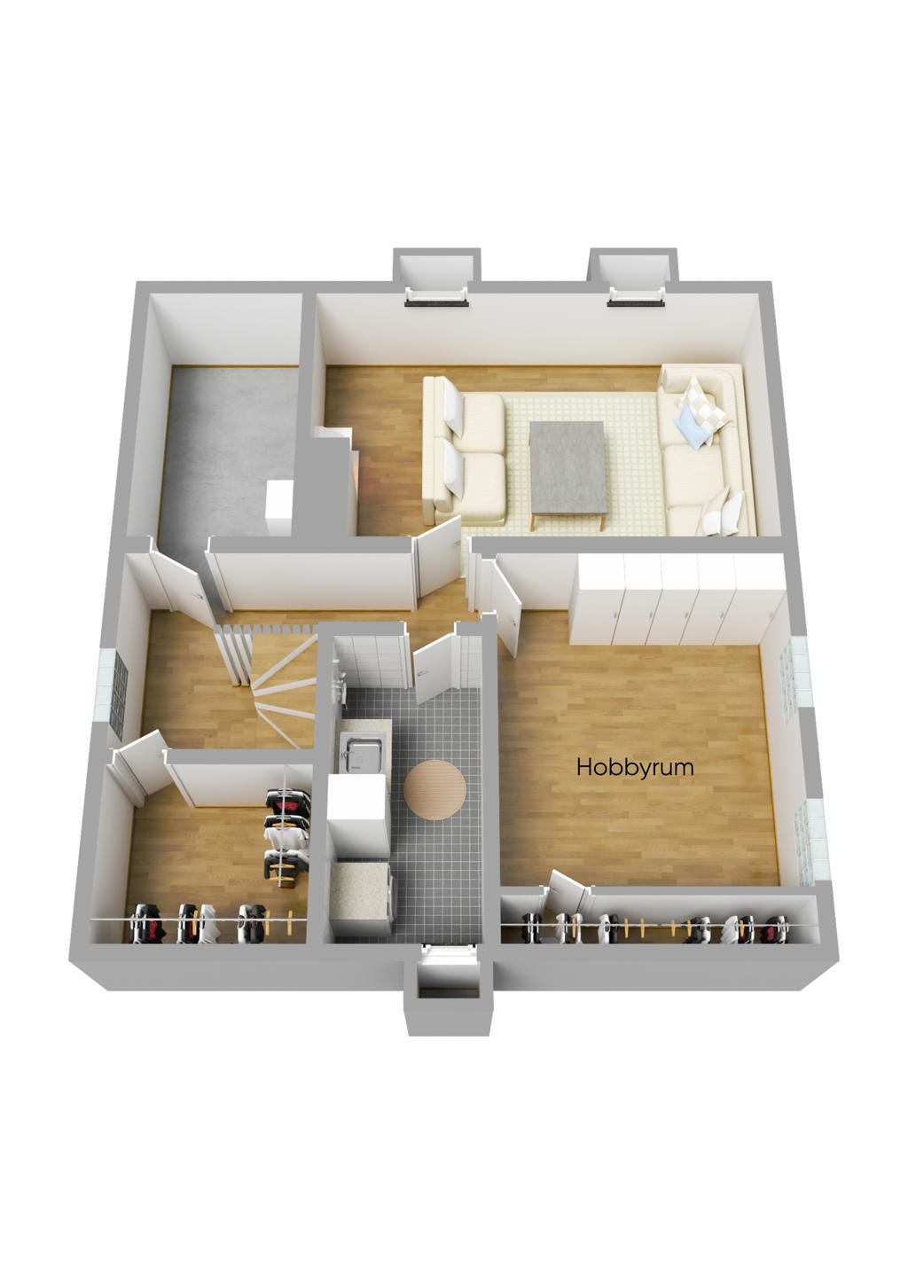 Planlösning Källarvåning 3D