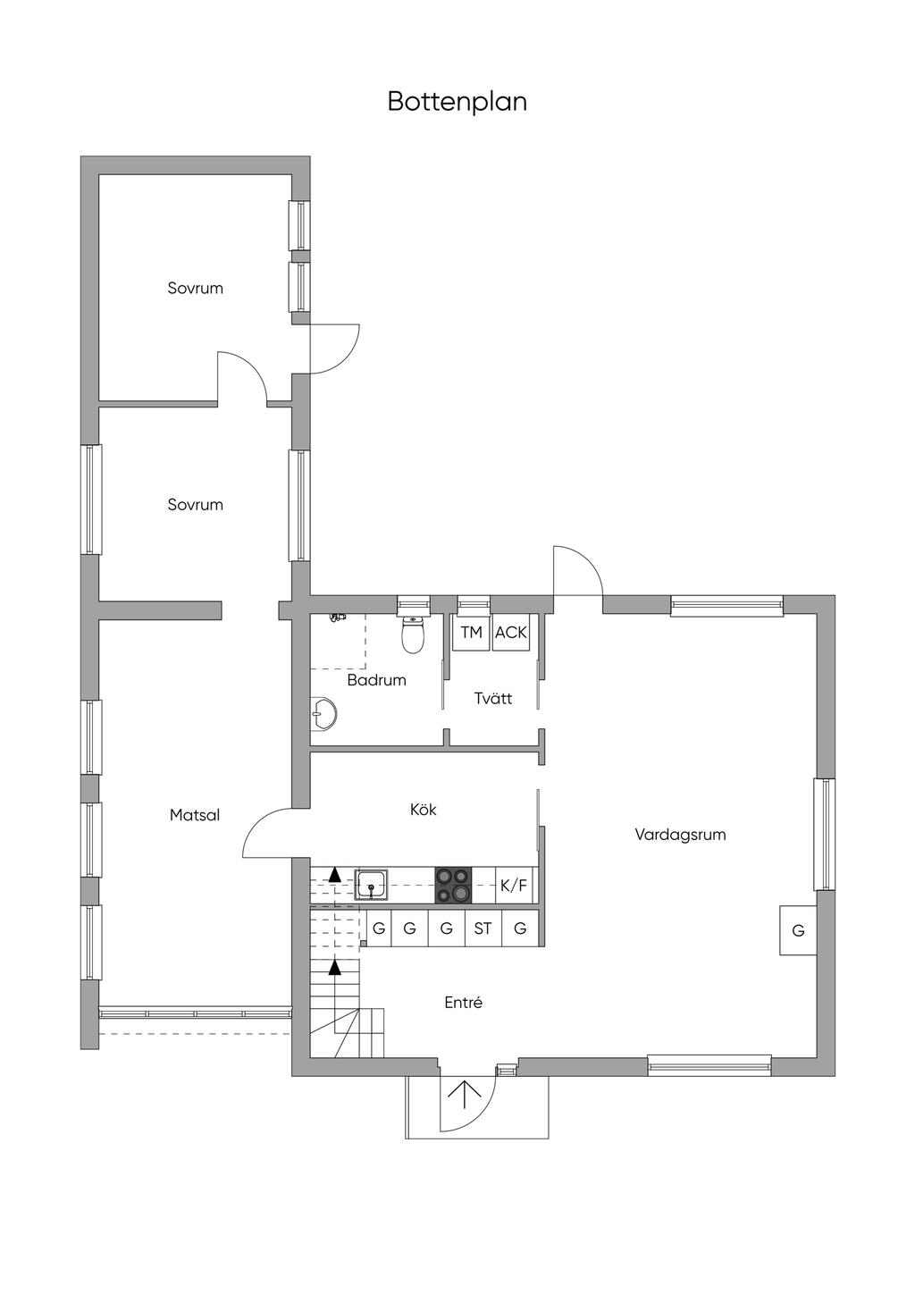 Planritning bottenplan