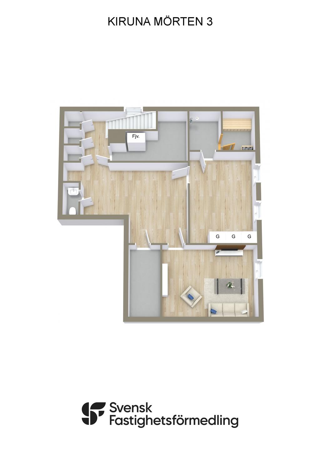 Möblerat källarplan