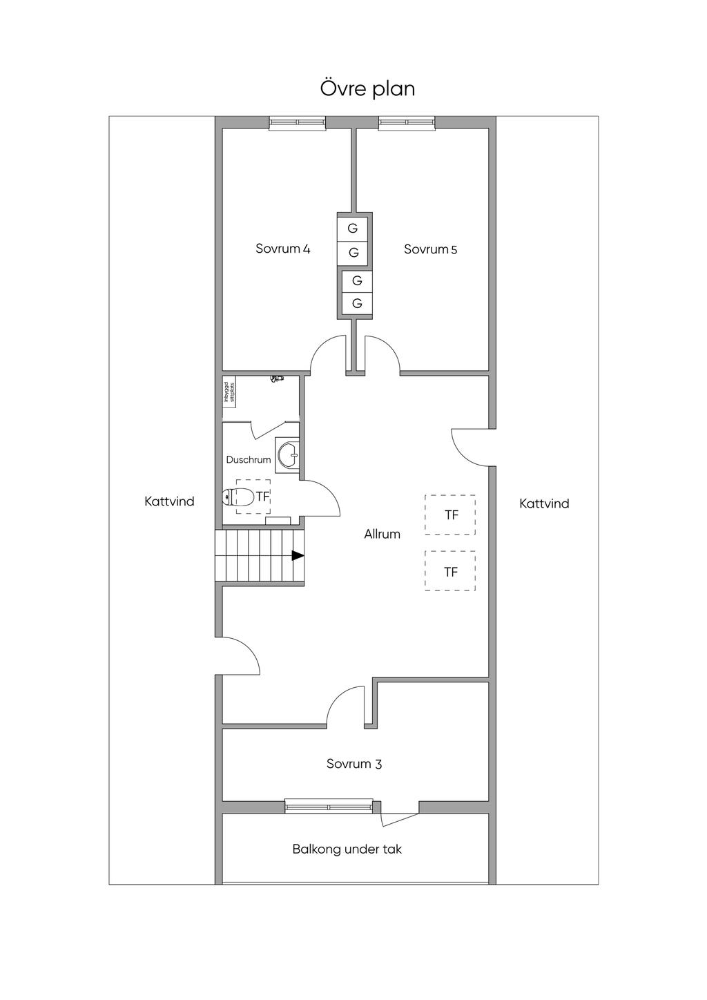 Planritning - Övre plan