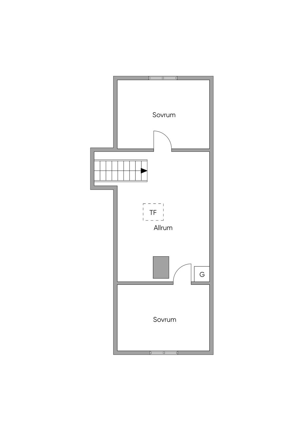 Planlösning Övre plan