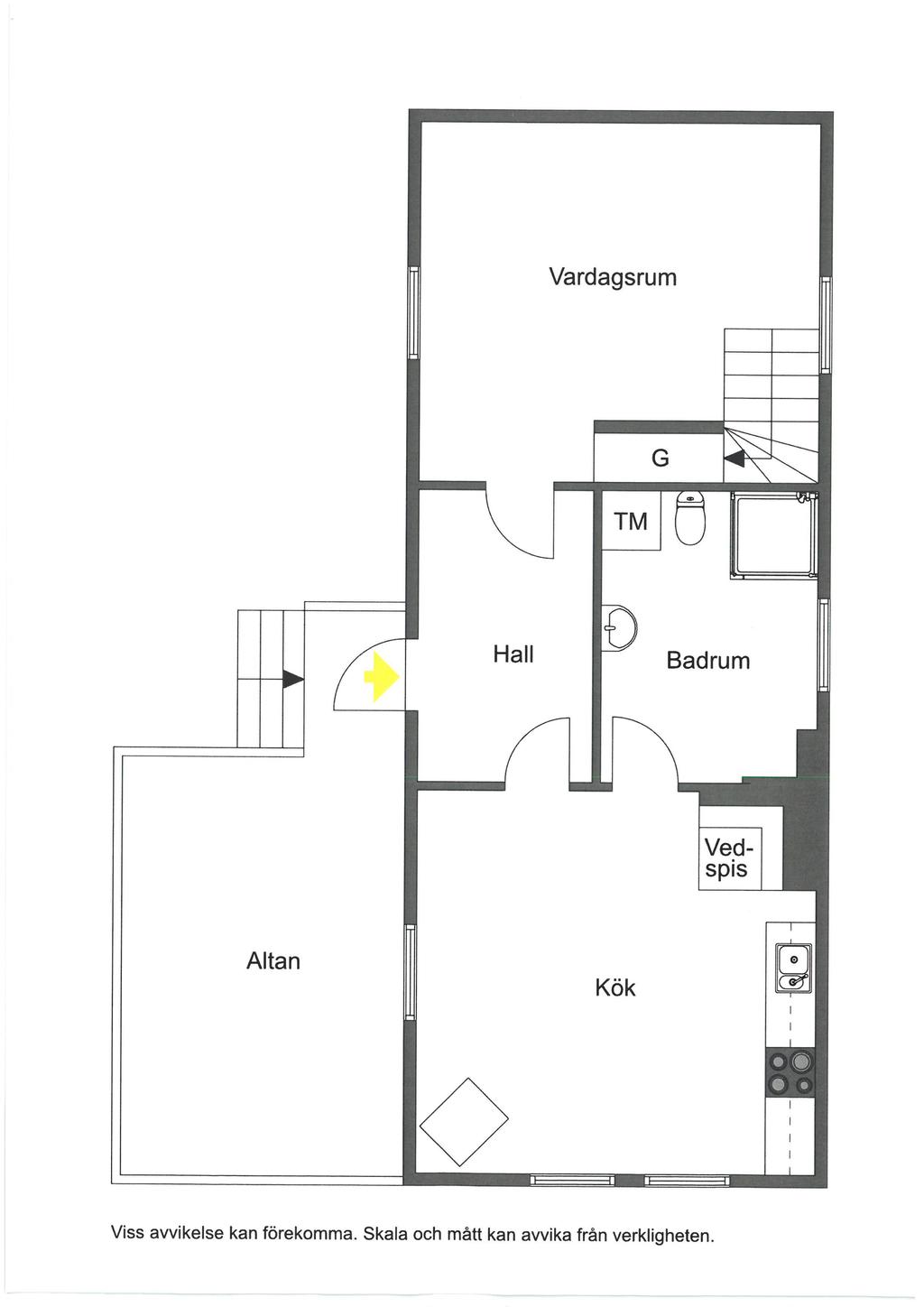 Planlösning på bottenplan, övre våningen kommer snart.