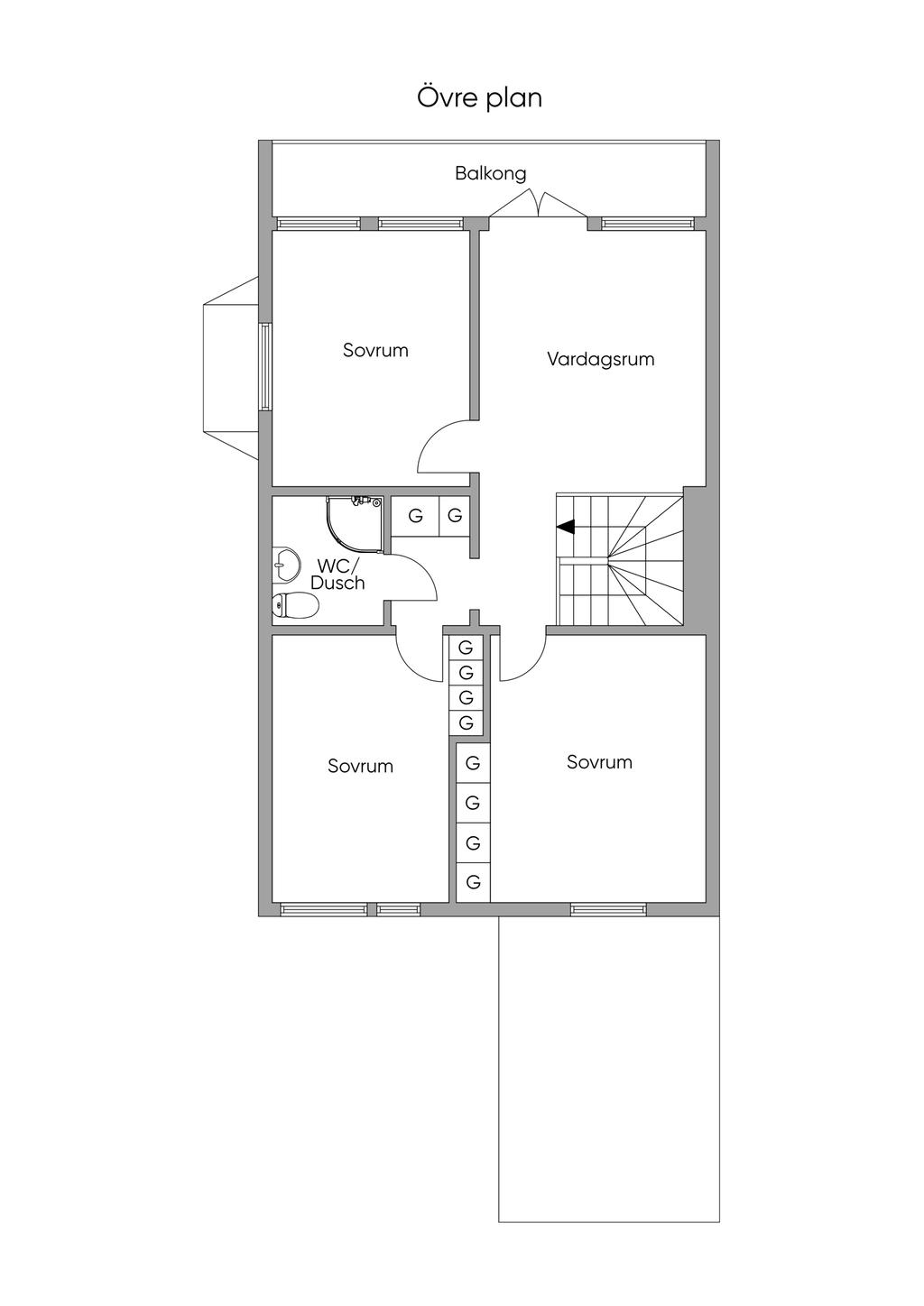 Planskiss Övre Plan, 2D