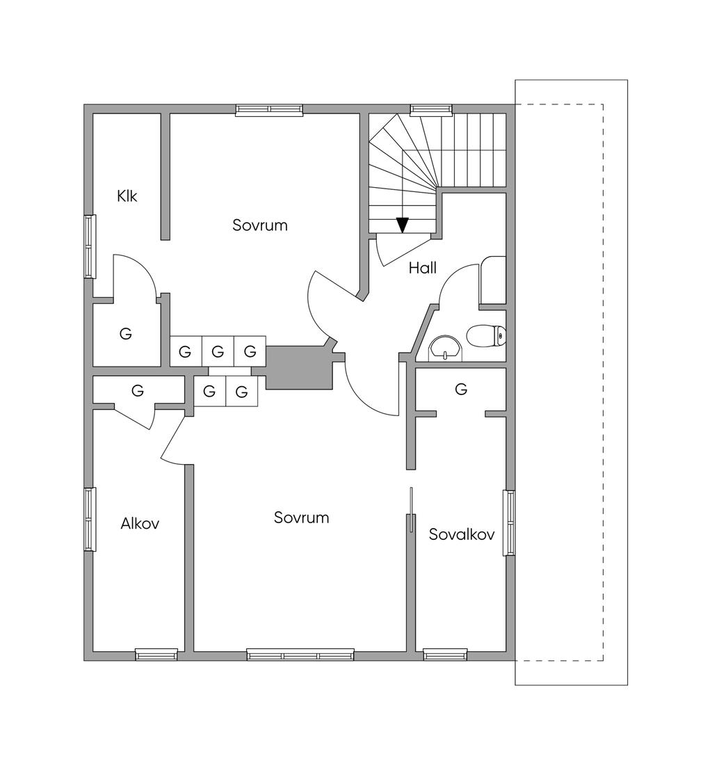 Planritning övre plan