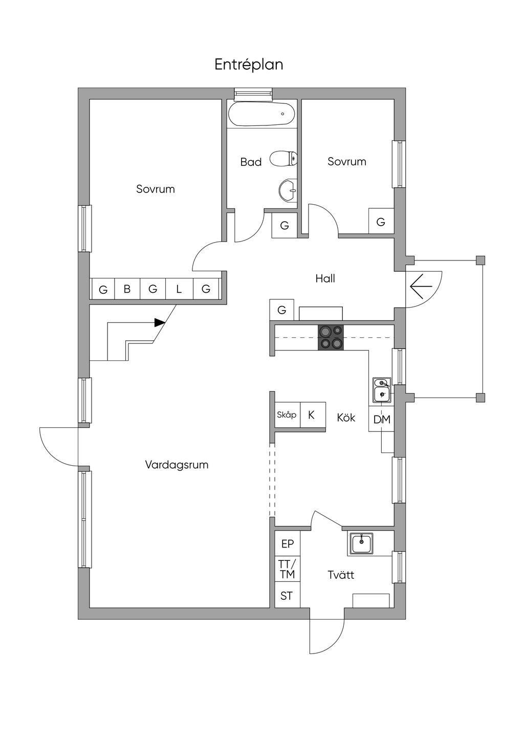 Planlösning Entréplan 2D