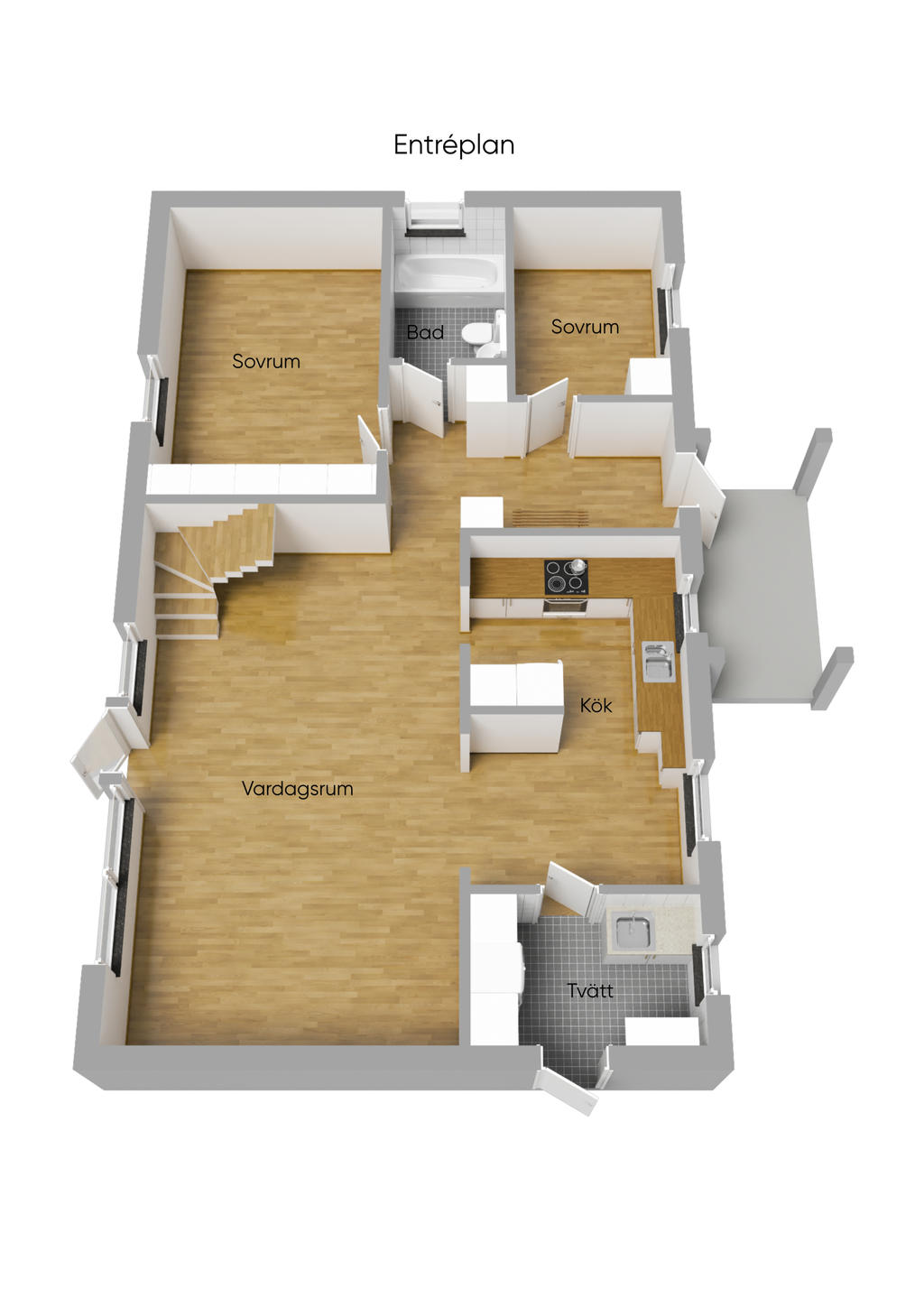 Planlösning Entréplan 3D