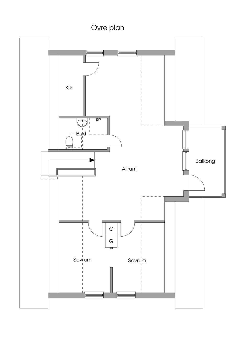 Planlösning Övre plan 2D