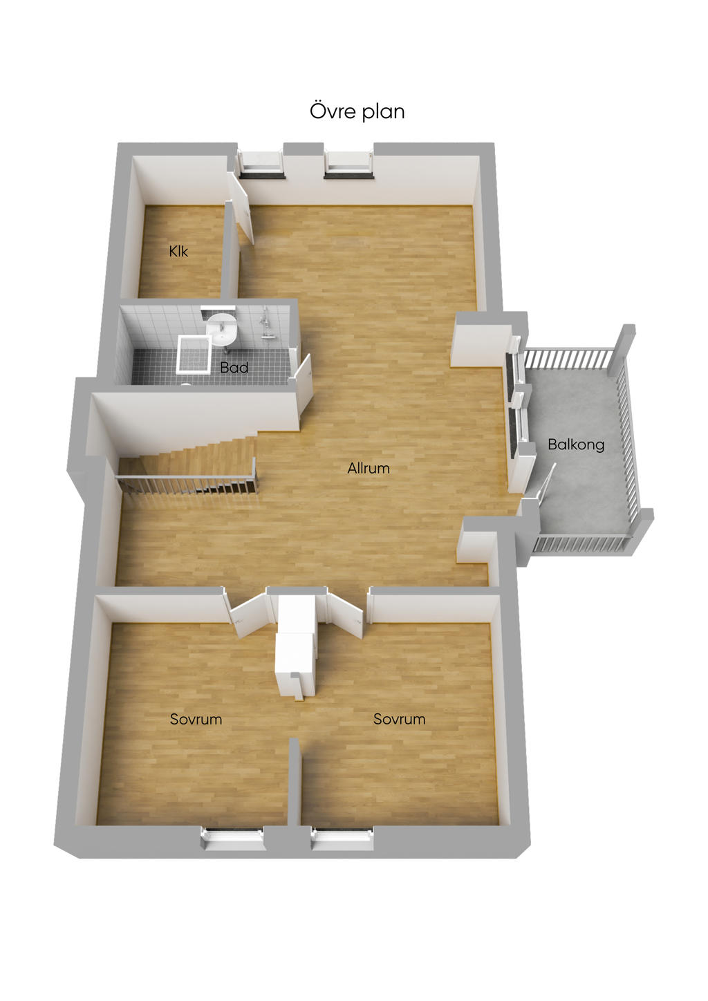 Planlösning Övre plan 3D