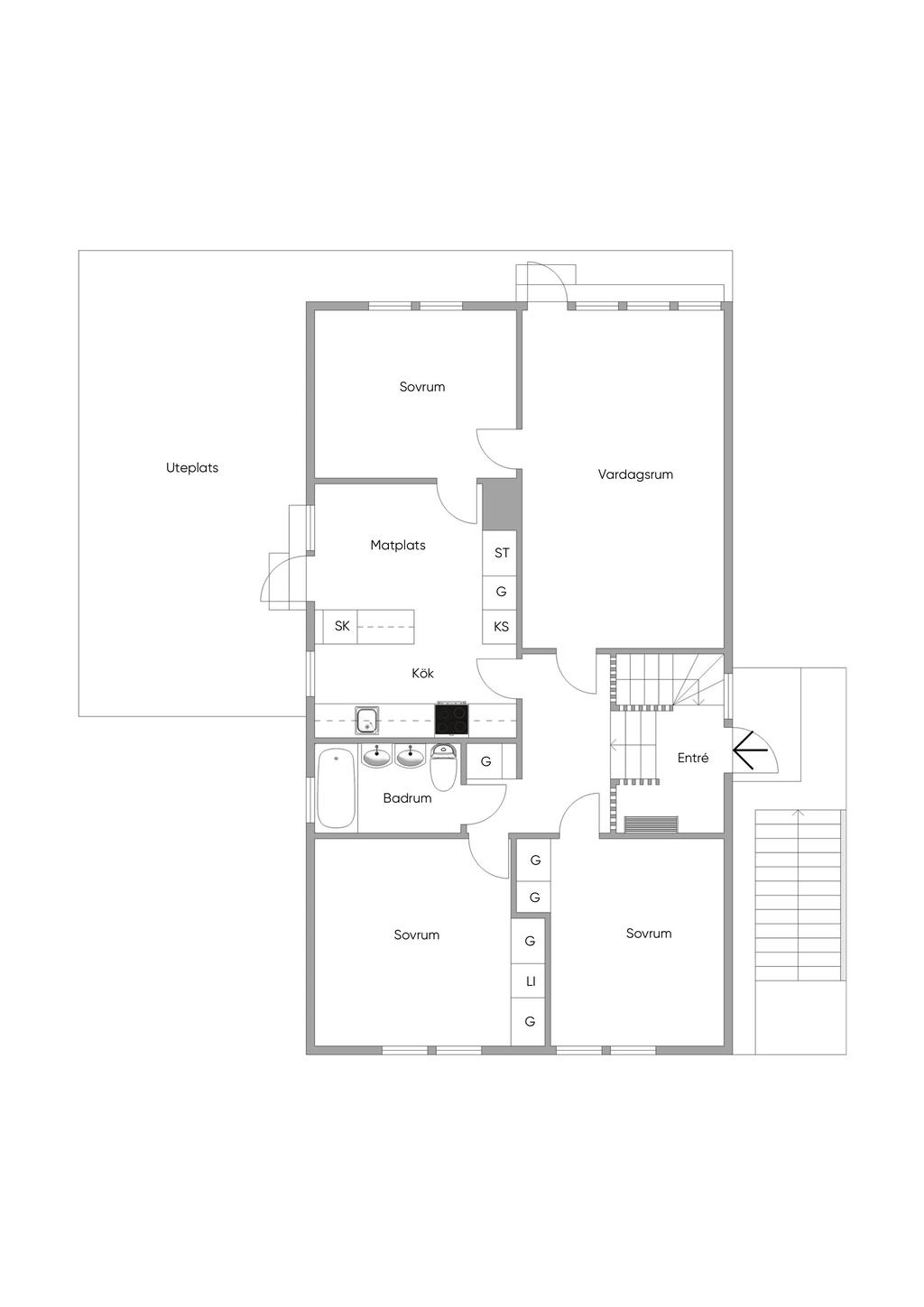 Alternativ planlösning (Ursprungsplanlösning)