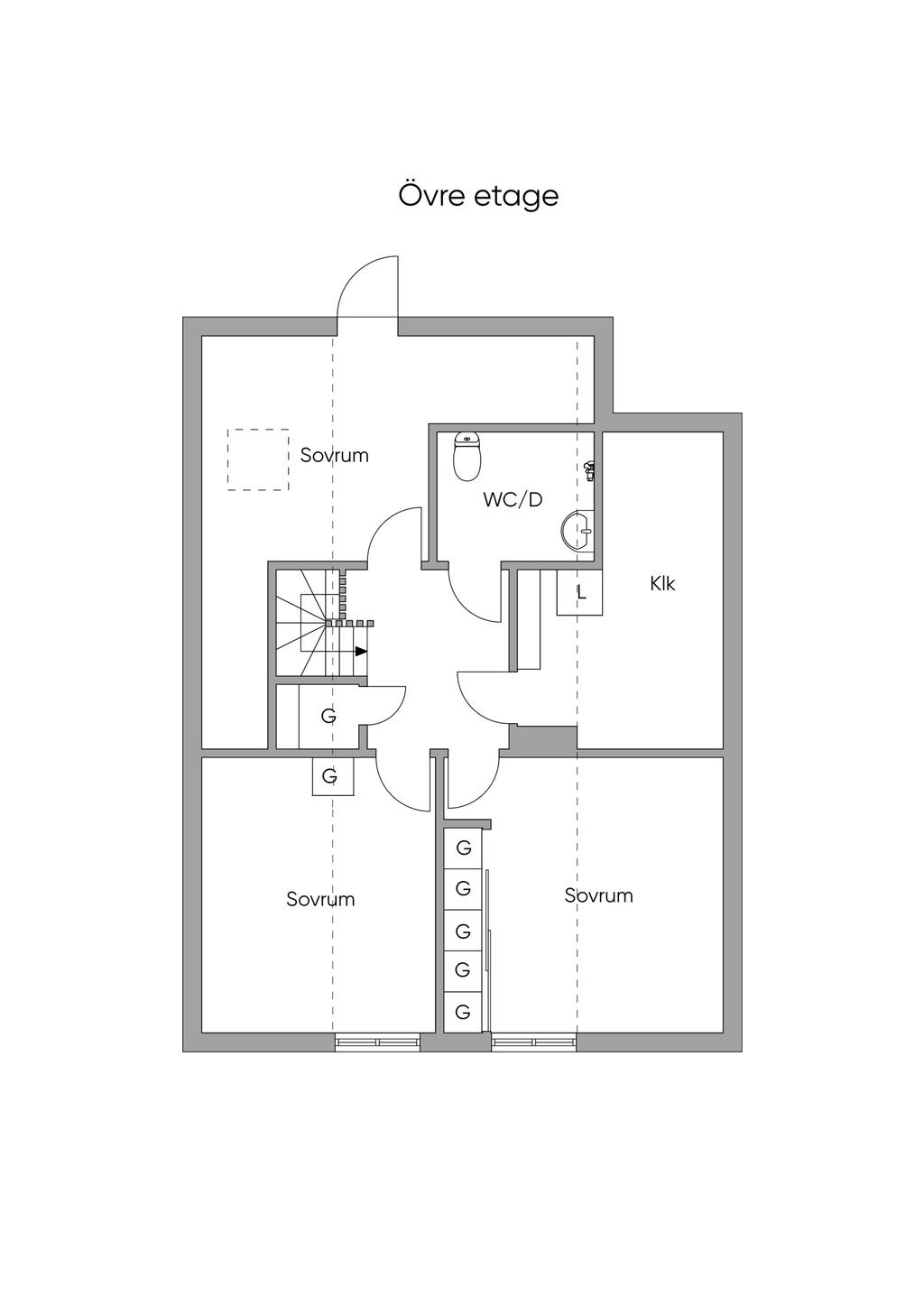 Planskiss i 2D övre plan