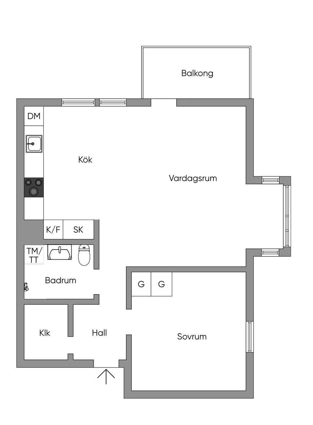 Alternativ planlösning - öppen planlösning