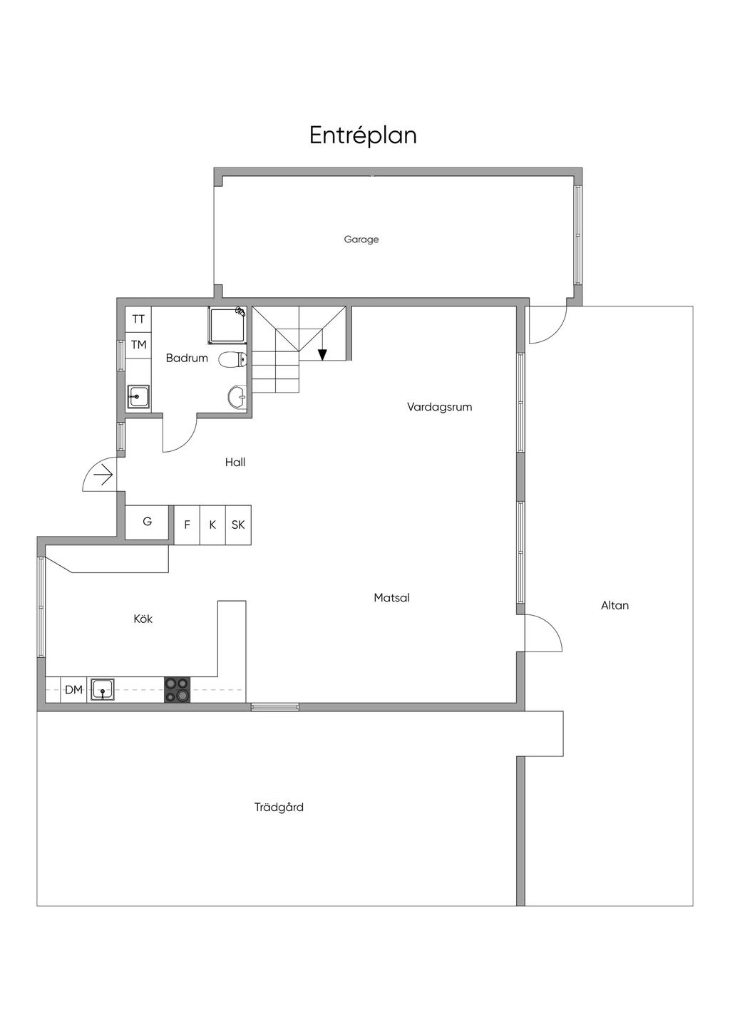 Alternativ planlösning med garage