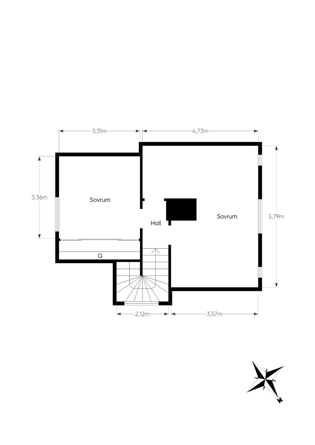 Alternativ planlösning övre plan