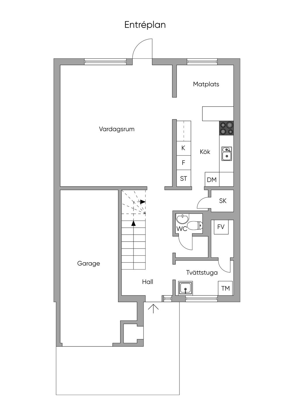 Planskiss entéplan