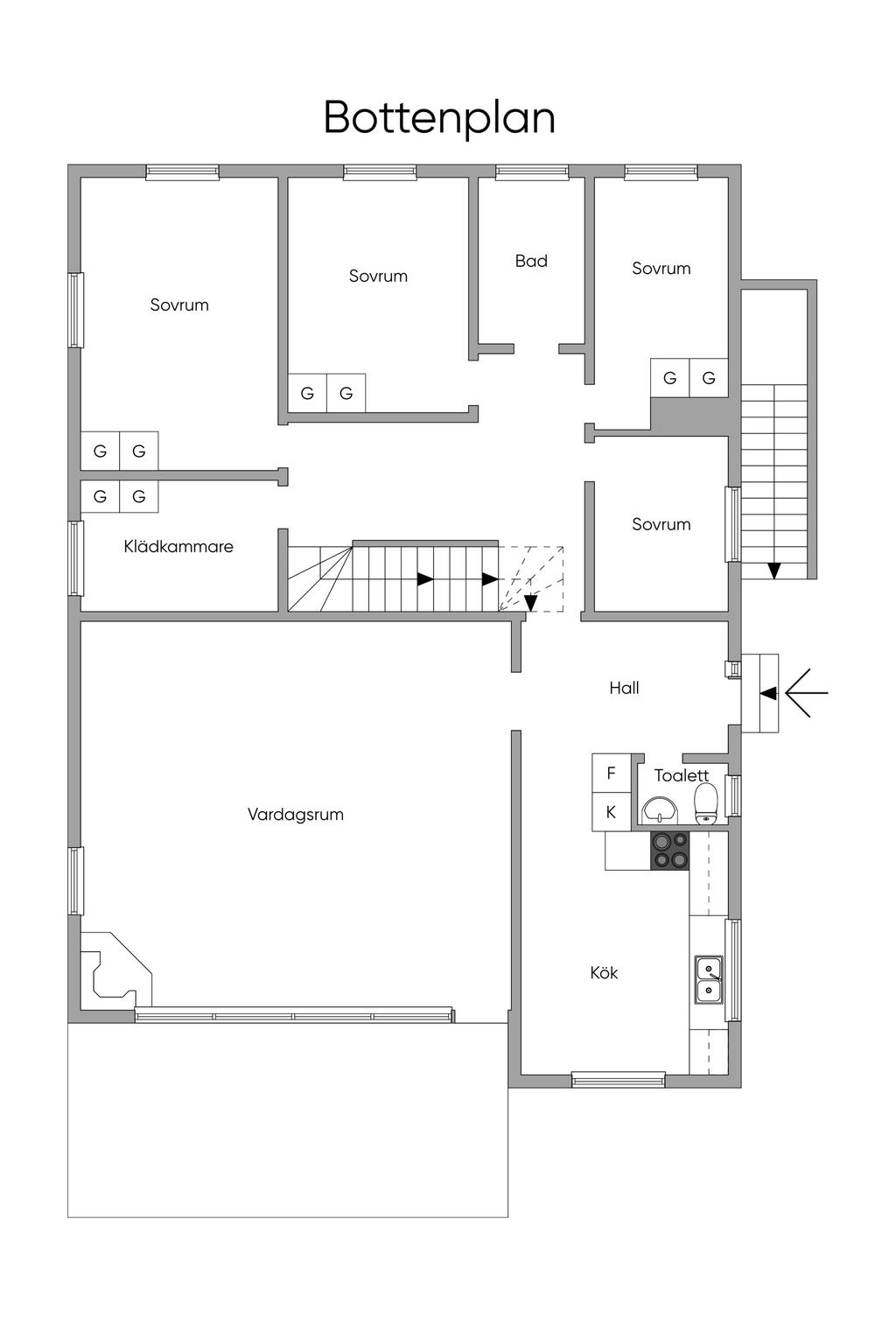 Planlösning, entréplan